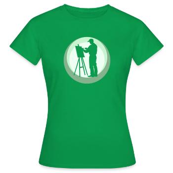 Paint Watercolor Brushes - Women's T-Shirt - kelly green - Front - AI Model Female 172 dark (172cm)