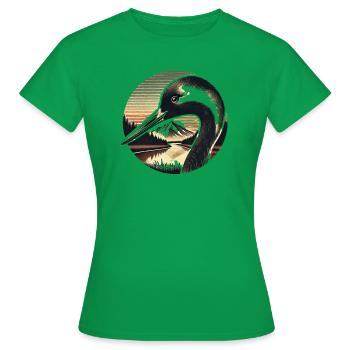 Grues Grues Cadeau Birdwatcher - T-shirt Femme - vert - Devant - AI Model Female 172 dark (172cm)