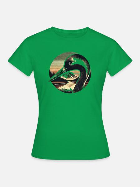 Kranich Kraniche Geschenk Vogelbeobachter - Frauen T-Shirt - Kelly Green