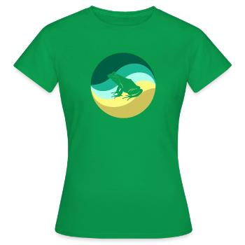 Frosch Quak Amphibie - Frauen T-Shirt - Kelly Green - Vorne - AI Model Female 172 dark (172cm)