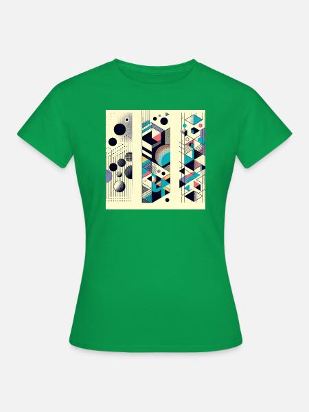 Geometrisches Triptychon - Frauen T-Shirt - Kelly Green