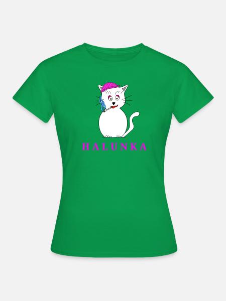 HALUNKA MIT KIPPE - Frauen T-Shirt - Kelly Green