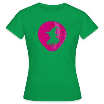 Hexe Besen Fluch - Frauen T-Shirt - Kelly Green - Vorne - AI Model Female 172 dark (172cm)
