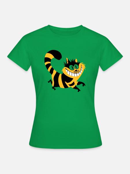 Lächelnde Katze - Frauen T-Shirt - Kelly Green