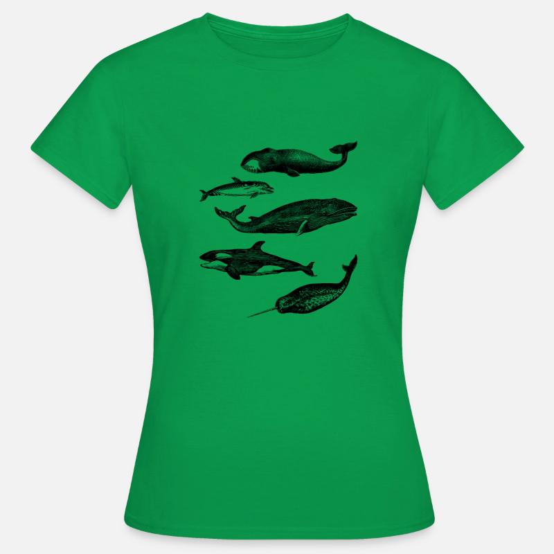 whale illustrations - Women's T-Shirt - kelly green