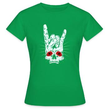 Rocking Skull Hand - Women's T-Shirt - kelly green - Front - AI Model Female 172 dark (172cm)