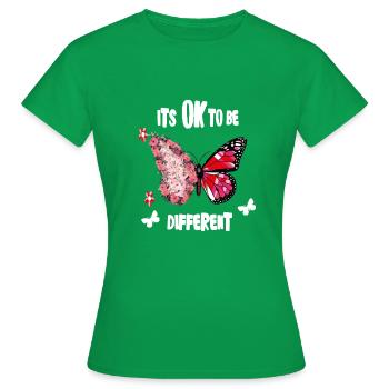 it is ok to be different T-Shirt & Gift Shirt - Women's T-Shirt - kelly green - Front - AI Model Female 172 dark (172cm)