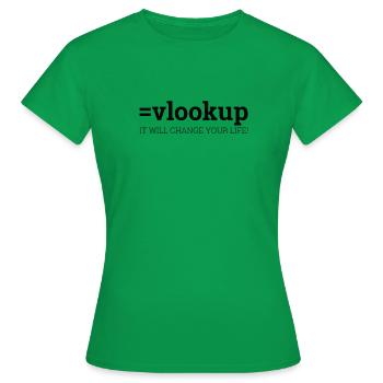 "=vlookup" | Admin, Computer, Informatik - Frauen T-Shirt - Kelly Green - Vorne - AI Model Female 172 dark (172cm)