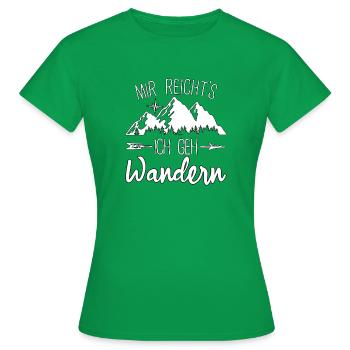Mir reichts ich geh wandern Berge - Frauen T-Shirt - Kelly Green - Vorne - AI Model Female 172 dark (172cm)