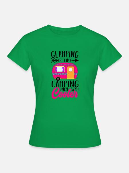 Glamping Glamper - Frauen T-Shirt - Kelly Green