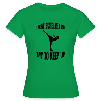 Figure Skating Ice Skating Figure Skating - Women's T-Shirt - kelly green - Front - AI Model Female 172 dark (172cm)