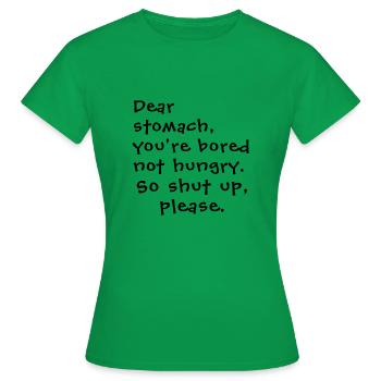 Cher estomac - T-shirt Femme - vert - Devant - AI Model Female 172 dark (172cm)