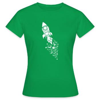 Aerospace Space Flight Space Travel - Space Rocket - Women's T-Shirt - kelly green - Front - AI Model Female 172 dark (172cm)
