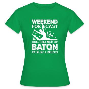 Bâton Twirling Staff Jonglage Gymnastik mit Stab - Frauen T-Shirt - Kelly Green - Vorne - AI Model Female 172 dark (172cm)