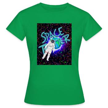 Astronaut and Space Trotter - Women's T-Shirt - kelly green - Front - AI Model Female 172 dark (172cm)