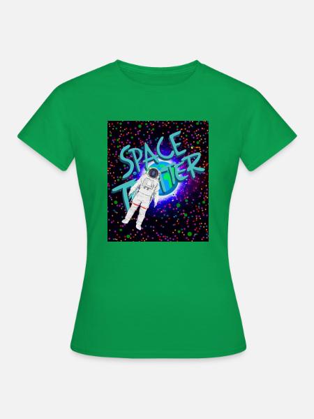 Astronaut und Space Trotter - Frauen T-Shirt - Kelly Green