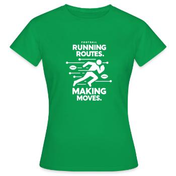 Laufstrecken: Bewegungen machen - Frauen T-Shirt - Kelly Green - Vorne - AI Model Female 172 dark (172cm)