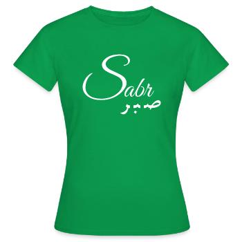 Sabr Sabir Geduld Patience Geschenkidee - Frauen T-Shirt - Kelly Green - Vorne - AI Model Female 172 dark (172cm)