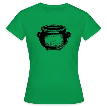 Kessel Magisch Hexe Halloween - Frauen T-Shirt - Kelly Green - Vorne - AI Model Female 172 dark (172cm)
