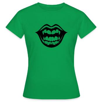 Lips, mouth, kissing lips - Women's T-Shirt - kelly green - Front - AI Model Female 172 dark (172cm)