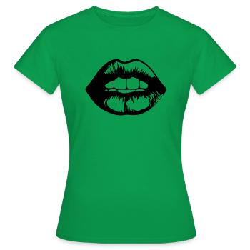 Lèvres, bouche, baisers lèvres - T-shirt Femme - vert - Devant - AI Model Female 172 dark (172cm)