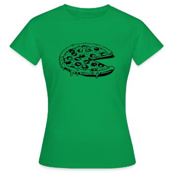 Pizza Restauration rapide Pizzeria - T-shirt Femme - vert - Devant - AI Model Female 172 dark (172cm)