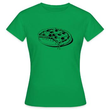 Pizza Restauration rapide Pizzeria - T-shirt Femme - vert - Devant - AI Model Female 172 dark (172cm)
