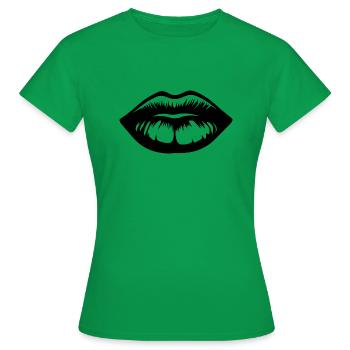 Lèvres, bouche, baisers lèvres - T-shirt Femme - vert - Devant - AI Model Female 172 dark (172cm)
