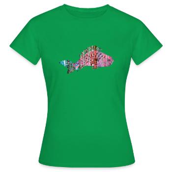 Carpe, Poisson, Mosaïque, Motif, Rouge - T-shirt Femme - vert - Devant - AI Model Female 172 dark (172cm)