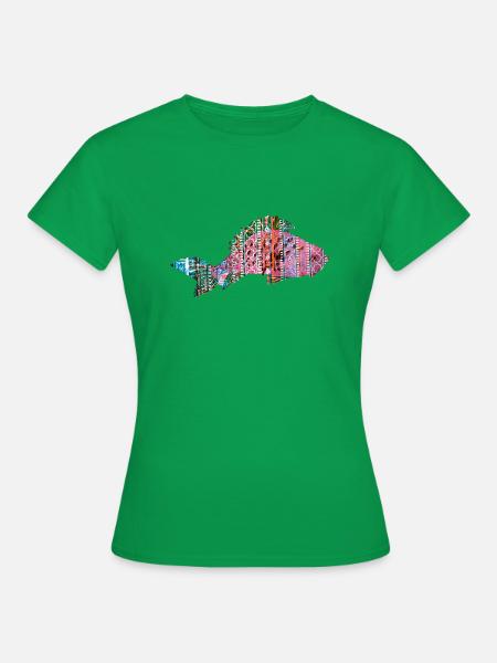 Karpfen, Fisch, Mosaik, Muster,rot - Frauen T-Shirt - Kelly Green