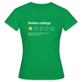 Évaluations en ligne - T-shirt Femme - vert - Devant - AI Model Female 172 dark (172cm)