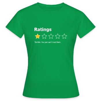 Les cotes d’écoute sont terribles - T-shirt Femme - vert - Devant - AI Model Female 172 dark (172cm)