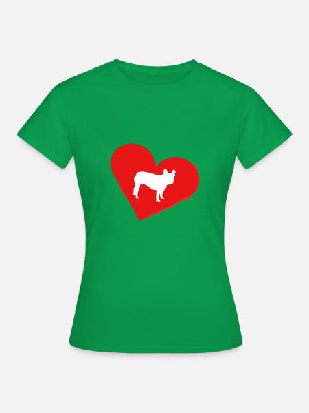 Frenchie, Bully, französische Bulldogge, Geschenk - Dame-T-shirt - kelly grøn