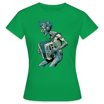 Akkordeonspieler singt mit Herz und Seele - Frauen T-Shirt - Kelly Green - Vorne - AI Model Female 172 dark (172cm)