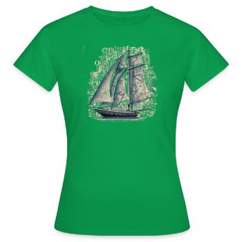 bateau - T-shirt Femme - vert - Devant - AI Model Female 172 dark (172cm)