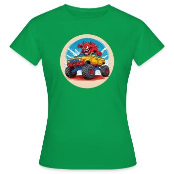 Monster in the monster truck - Women's T-Shirt - kelly green - Front - AI Model Female 172 dark (172cm)