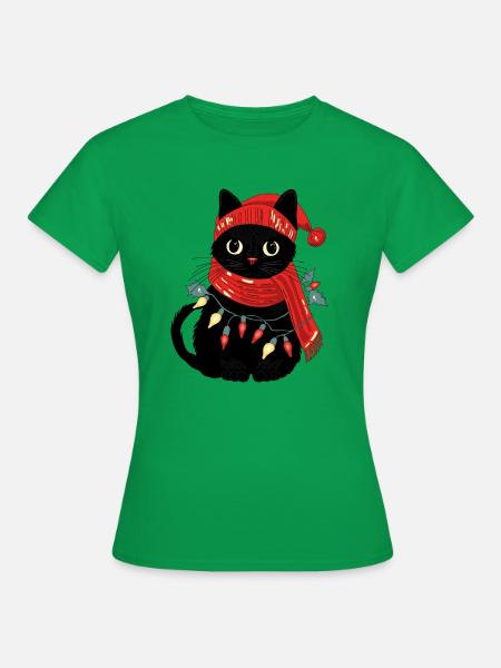 Katze und winter - Frauen T-Shirt - Kelly Green