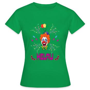 Carnaval | Clown | Helau Drôle | Carnaval - T-shirt Femme - vert - Devant - AI Model Female 172 dark (172cm)