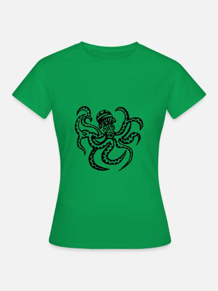 Octopus squid octopus monochrome - Women's T-Shirt - kelly green