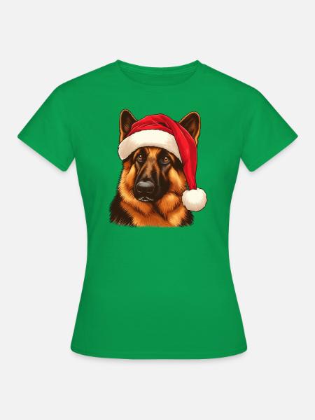 Deutscher Schäferhund Heiligabend - Frauen T-Shirt - Kelly Green
