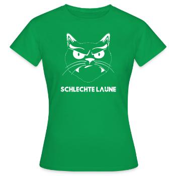Ein Ausdruck der Rage in einem Katzenkopf - Frauen T-Shirt - Kelly Green - Vorne - AI Model Female 172 dark (172cm)