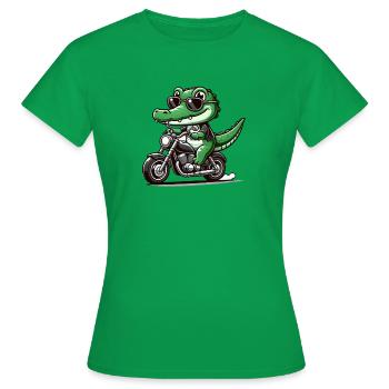 Crocodile Motorcycle - Women's T-Shirt - kelly green - Front - AI Model Female 172 dark (172cm)