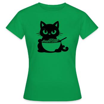 chat avec des nouilles - T-shirt Femme - vert - Devant - AI Model Female 172 dark (172cm)