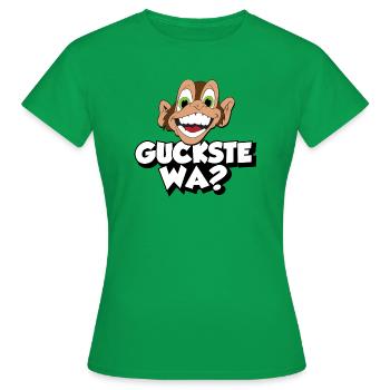 guckste wa? - Frauen T-Shirt - Kelly Green - Vorne - AI Model Female 172 dark (172cm)