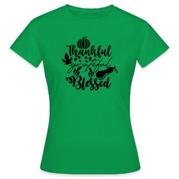 reconnaissant reconnaissant bienheureux - T-shirt Femme - vert - Devant - AI Model Female 172 dark (172cm)