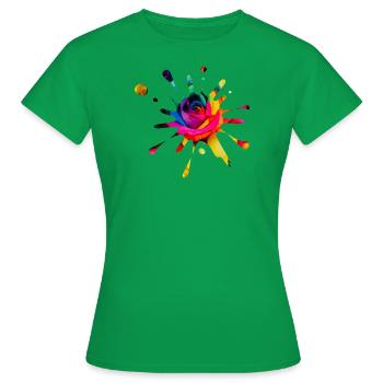 Splash Rose - color splash - Women's T-Shirt - kelly green - Front - AI Model Female 172 dark (172cm)