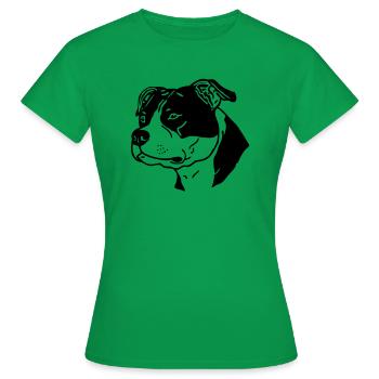 stafford - www.dog-power.nl - Frauen T-Shirt - Kelly Green - Vorne - AI Model Female 172 dark (172cm)