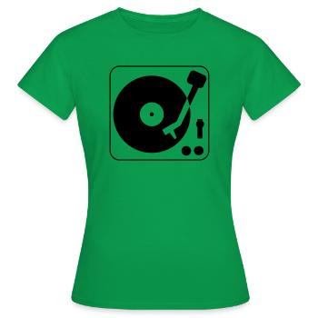 Plattenspieler - Frauen T-Shirt - Kelly Green - Vorne - AI Model Female 172 dark (172cm)