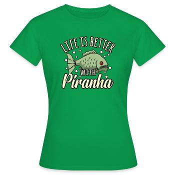 Piranha - Frauen T-Shirt - Kelly Green - Vorne - AI Model Female 172 dark (172cm)