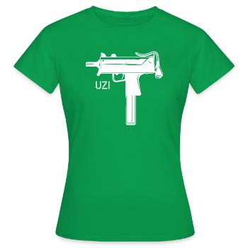 Pistolet Mitrailleur UZI "2" - Armes et Munitions - T-shirt Femme - vert - Devant - AI Model Female 172 dark (172cm)